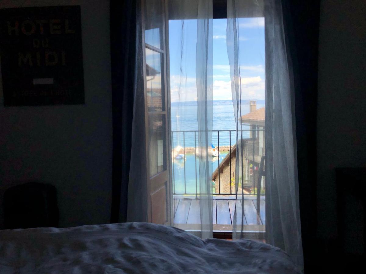 A Room with a View - Maisonnette dans bourg médiéval au bord du Lac Léman Yvoire Exterior foto