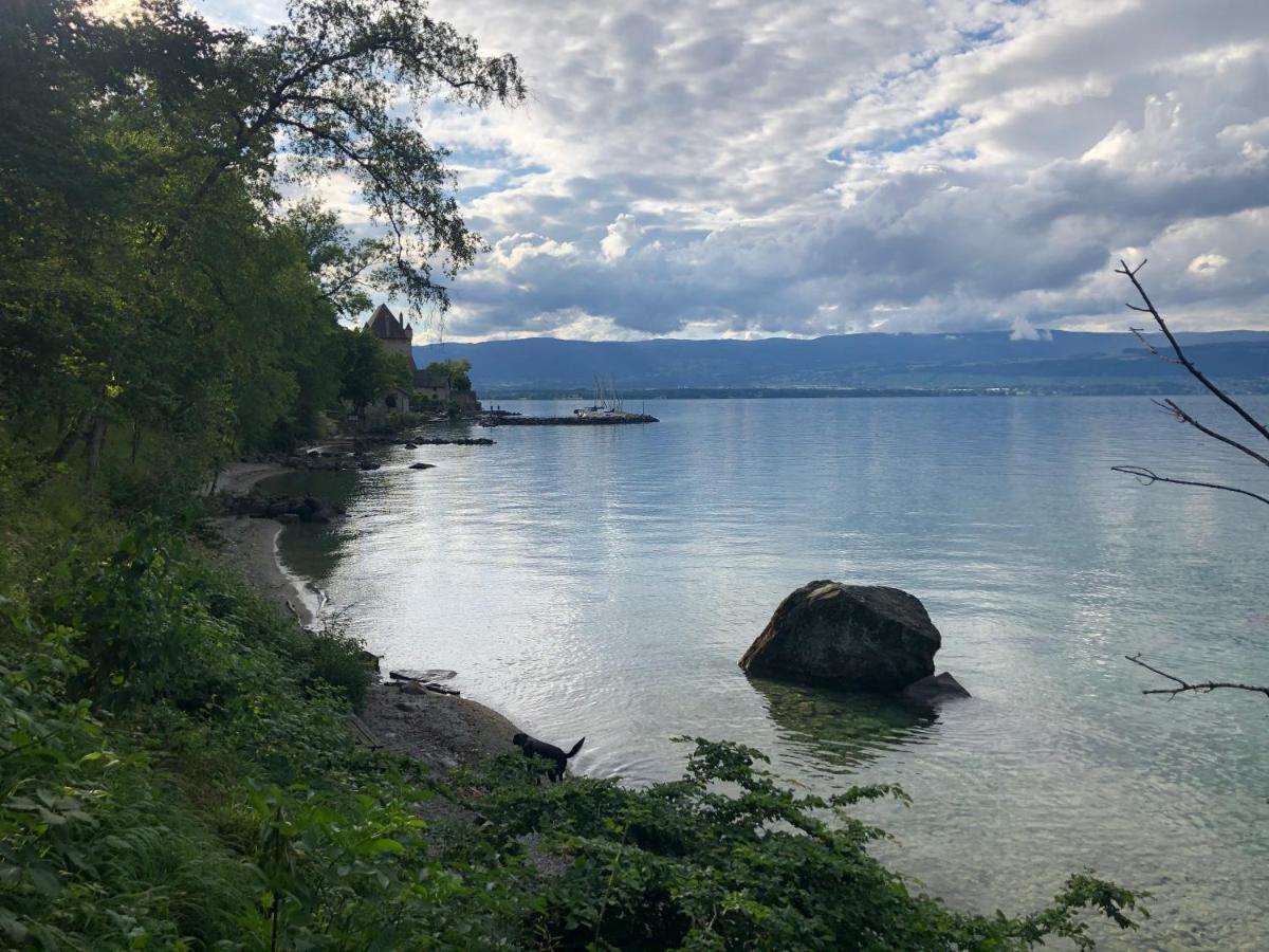 A Room with a View - Maisonnette dans bourg médiéval au bord du Lac Léman Yvoire Exterior foto