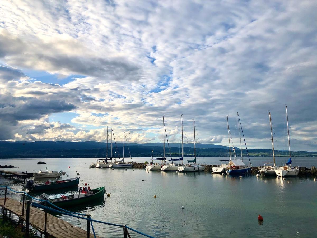 A Room with a View - Maisonnette dans bourg médiéval au bord du Lac Léman Yvoire Exterior foto